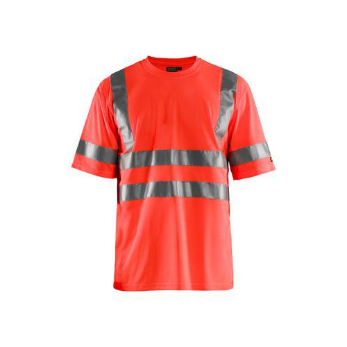 T-shirt ad alta visibilità rosso fluo,