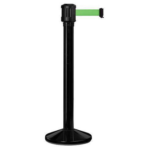 Paletto per esterni nero con nastro 4m verde ,