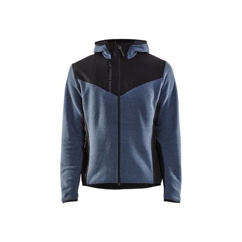 Giacca tessuto tricot Softshell indaco e blu marina scuro,