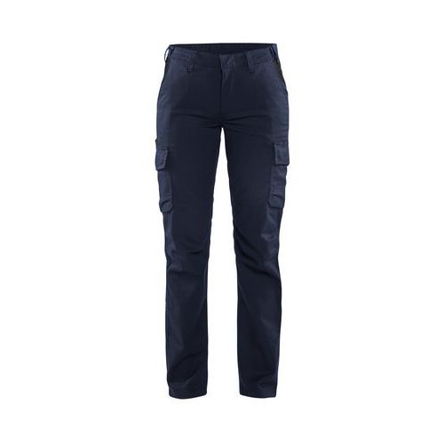 Pantaloni per industria stretch 2D donna blu scuro/nero C48,