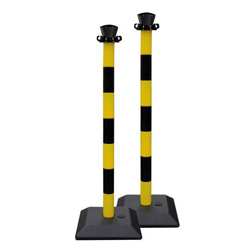 Paletto di segnalazione in ABS monoblocco - Nero/giallo,