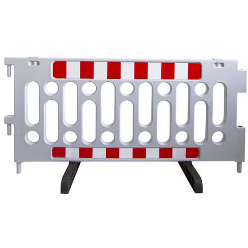 Barriera di sicurezza grigia in polipropilene con piedini ,