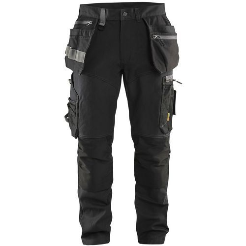 Pantaloni da artigiano in tessuto stretch nero C44,