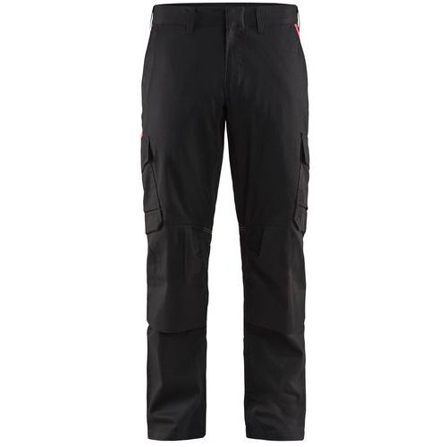 Pantaloni industria rosso con tasche stretch 2D nero D116,
