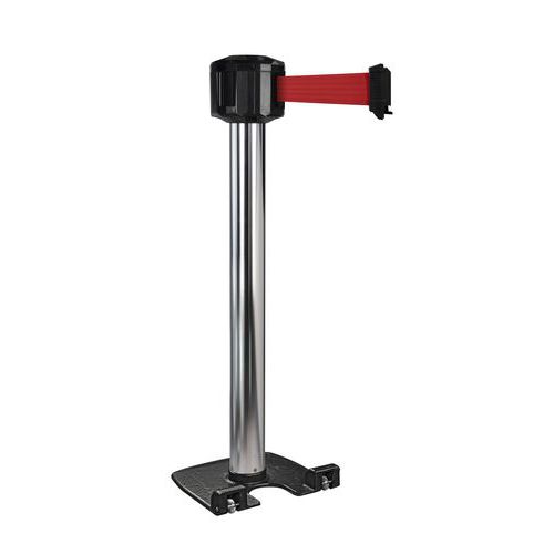 Paletto per esterni cromato con nastro 10m - Rosso,