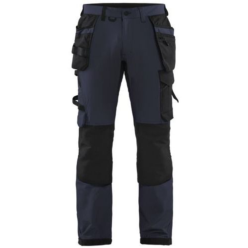 Pantaloni da artigiano stretch 4D blu scuro/nero C44,