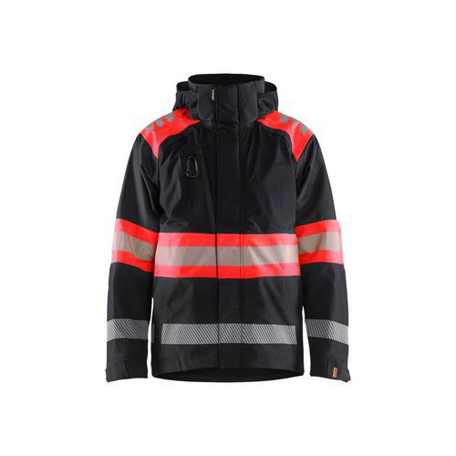 Giacca professionale hardshell di colore rosso/nero,