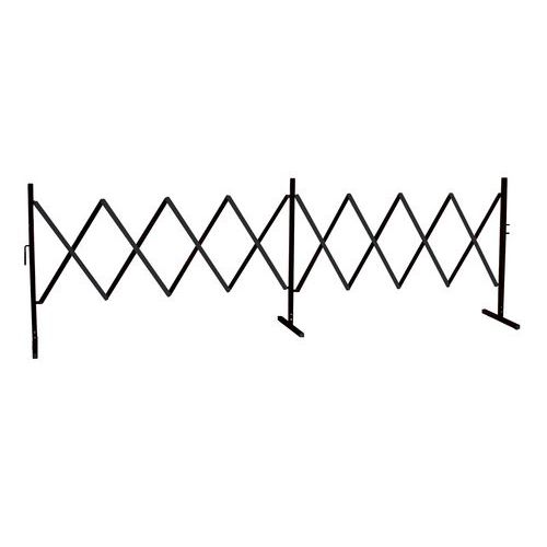 Barriera di sicurezza estendibile nera con rotelle acciaio,