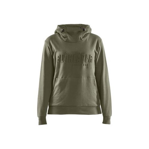 Felpa con cappuccio stampa 3D da donna verde autunno L,