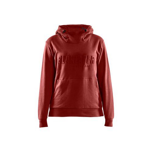 Felpa con cappuccio stampa 3D da donna rosso mattone L,