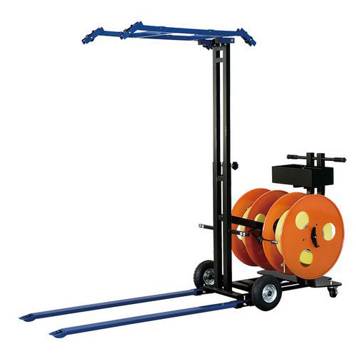 Pratico, svolgitore per 2 reggiature. Si adatta al pallet.,