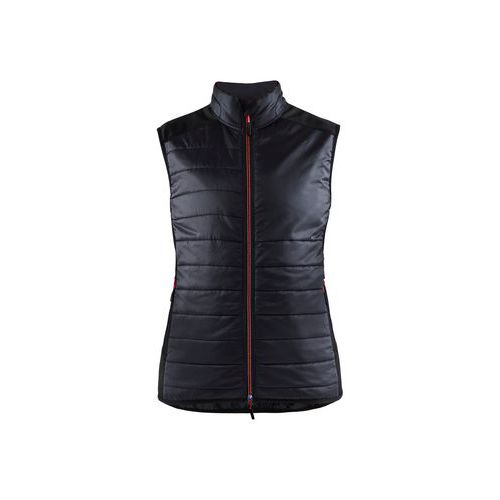 Gilet da lavoro double face da donna nero/rosso,