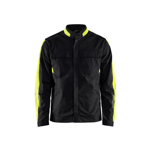 Giacca per industria tessuto stretch 2D nero/giallo fluo 4XL,