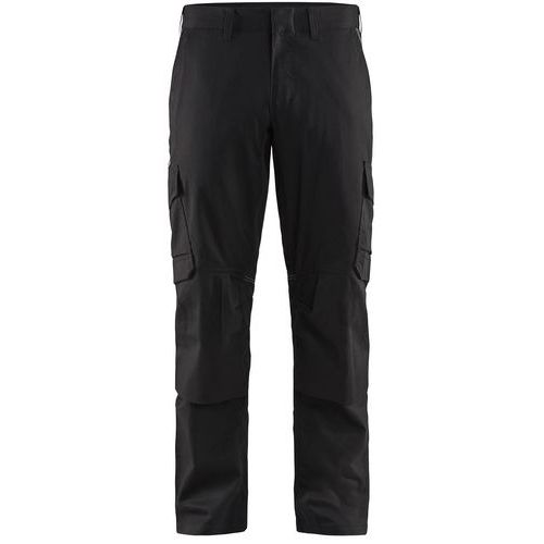 Pantaloni nero/grigio ind c/porta-ginocch stretch 2D D116,