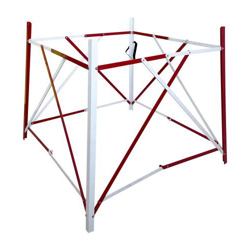 Barriera da cantiere estendibile quadrata - Rosso/bianco ,