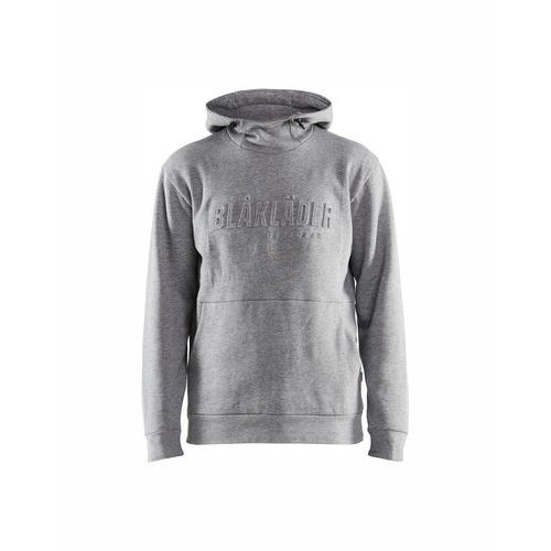 Felpa con cappuccio stampa 3D grigio chiné,