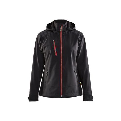 Giacca Softshell per donna nero e rosso,