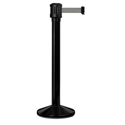 Paletto per esterni nero con nastro 4m grigio ,