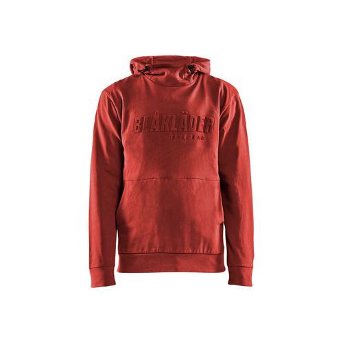 Felpa con cappuccio stampa 3D rosso mattone L,