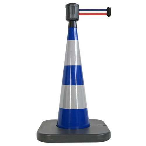 Cono di delimitazione base blu-4mx5cm-Blu/bianco/rosso,