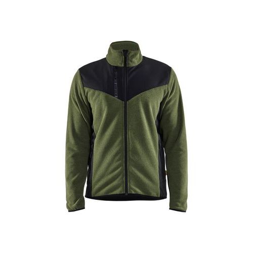 Giacca da lavoro in tricot con Softshell verde/nero,