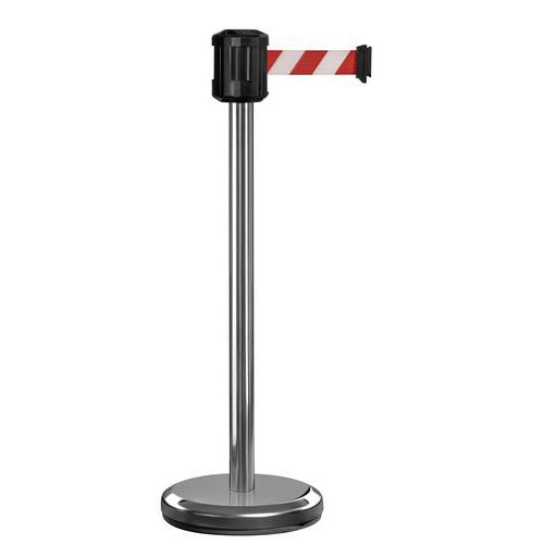 Paletto per esterni cromato con nastro 2m rosso/bianco ,