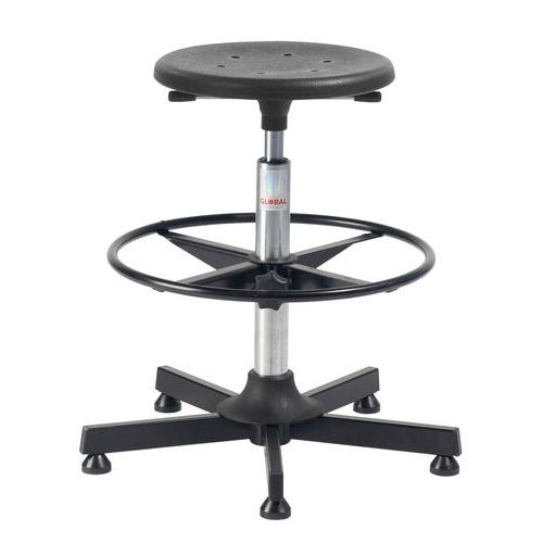 Sgabello Stella Sigma-Poliuretano-Alto-Acciaio-Poggiapiedi,