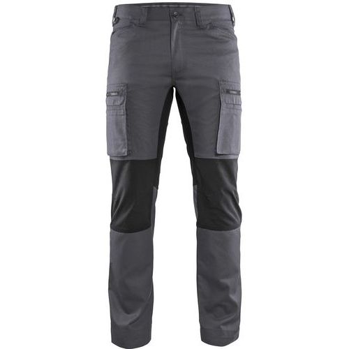 Pantaloni da lavoro +stretch grigio/nero D96,