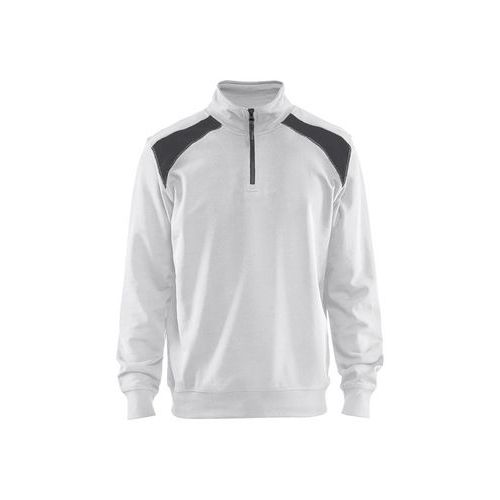 Felpa con colletto in due colori bianco/grigio scuro,
