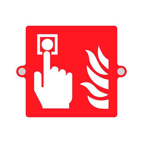 Cartello plexi 3D -pulsante allarme antincendio-monofacciale,