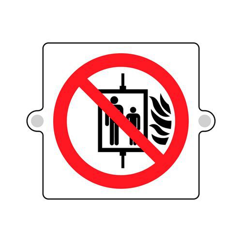 Cartello plexi3D divieto- vietato uso ascensore-monofacciale,