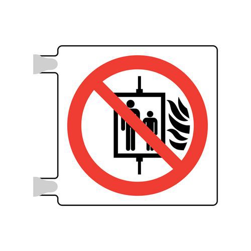 Cartello plexi3D divieto- vietato uso ascensore-bifacciale,