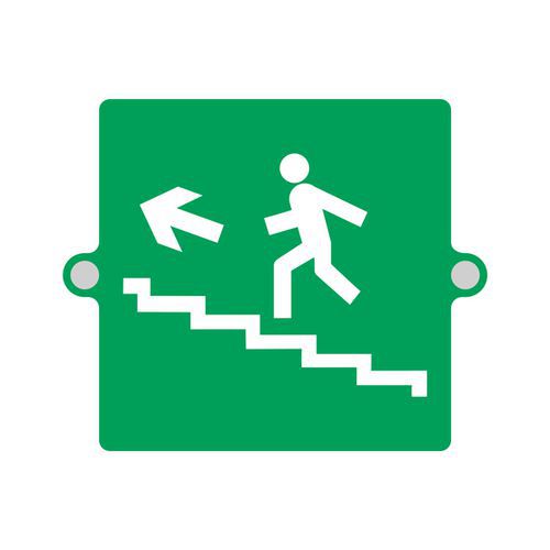 Cartello plexi3D - uscita emergenza scale salita SX mono,