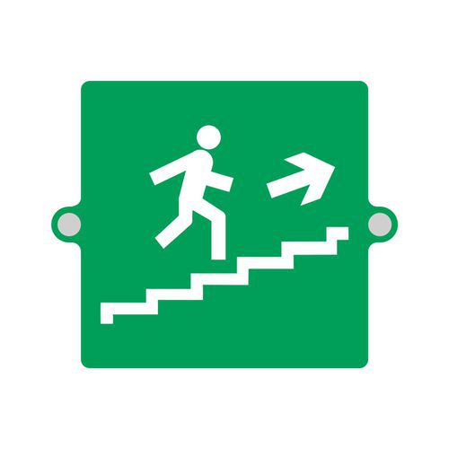Cartello plexi3D - uscita emergenza scale salita DX mono,