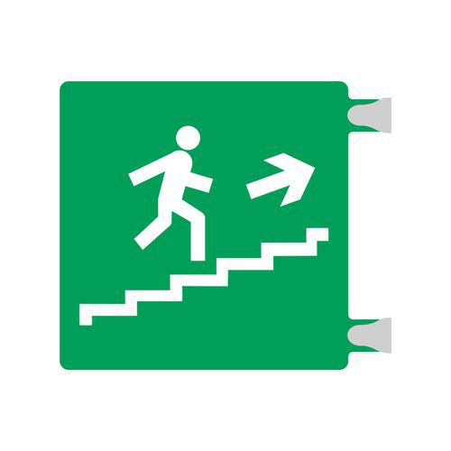 Cartello plexi3D-uscita emergenza scale salita DX bifacciale,