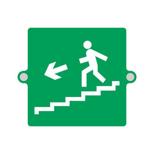 Plexi 3D emergenza-uscita emergenza scale discesa SX mono,