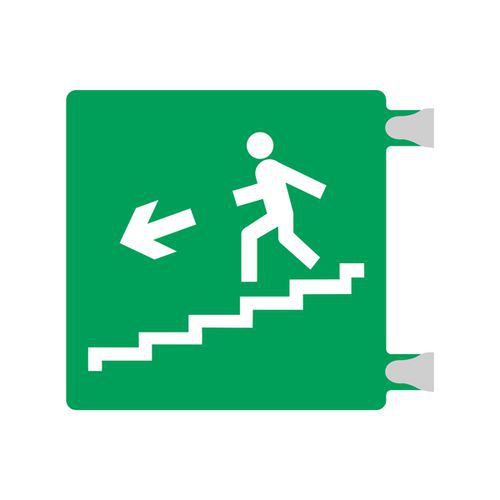 Plexi 3D -uscita emergenza scale discesa SX bifacciale,