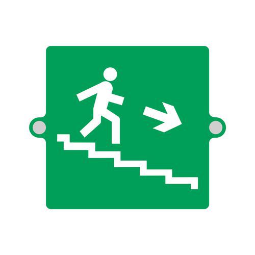 Plexi 3D emergenza-uscita emergenza scale discesa DX mono,