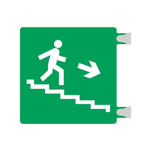 Plexi 3D -uscita emergenza scale discesa DX bifacciale,