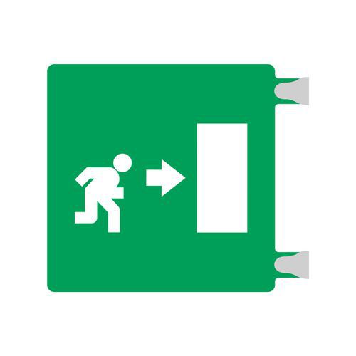 Plexi 3D emergenza -uscita emergenza destra-bifacciale,