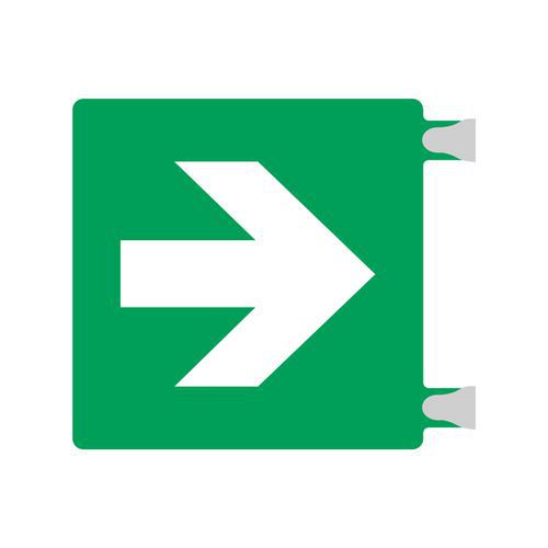 Cartello plexi 3D emergenza - freccia - bifacciale,