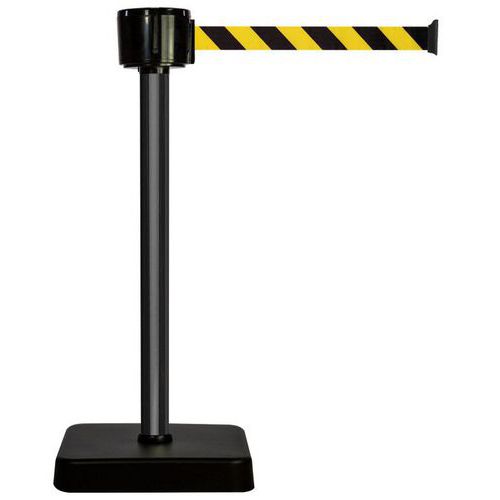 Paletto con nastro 12m-Nastro giallo e nero-Base mobile,