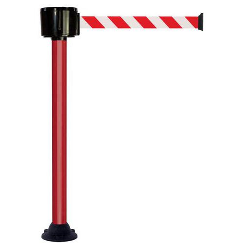 Paletto con nastro 12m-Nastro rosso e bianco-Base fissa,