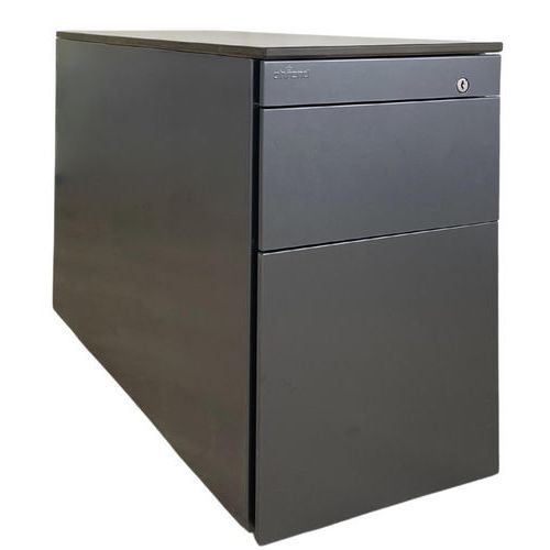 Cassettiera mobile ricondizionata-3 cassetti-Grigio scuro,
