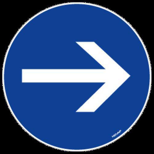 Pittogramma a terra-Direzione obbligatoria-300mm-Novap,