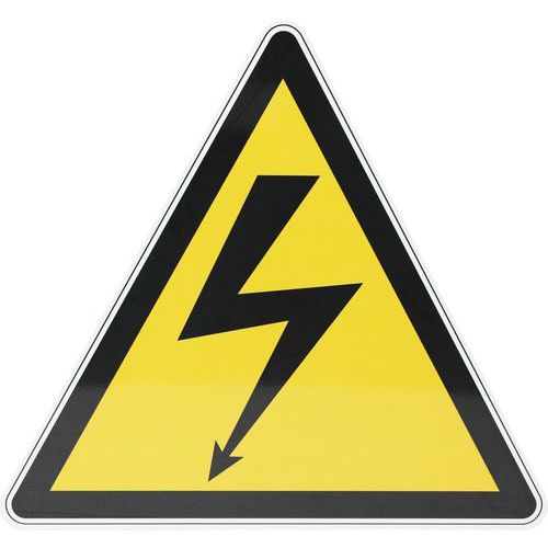 Cartello di pericolo-Tensione elettrica-Alluminio-100mm,