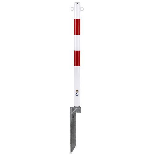 Paletto Ø 60 mm rosso/bianco e supporto - Crash Stop,