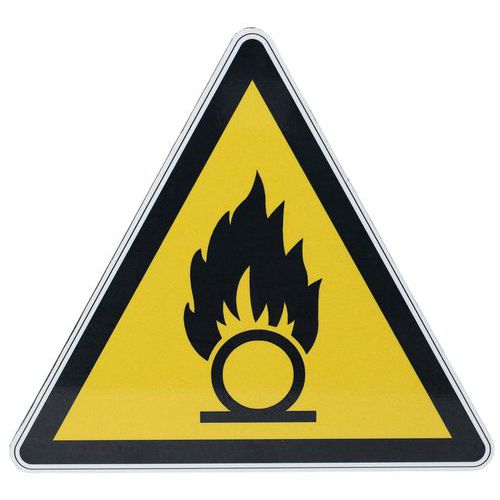 Cartello di pericolo-Sostanze comburenti-Alluminio-200mm,