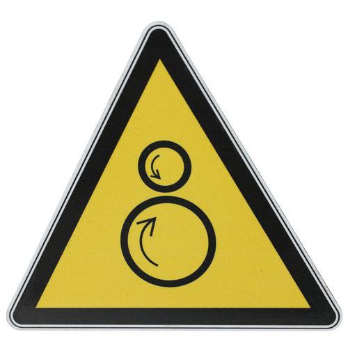 Cartello di pericolo-Rulli controrotanti-Alluminio-100mm,