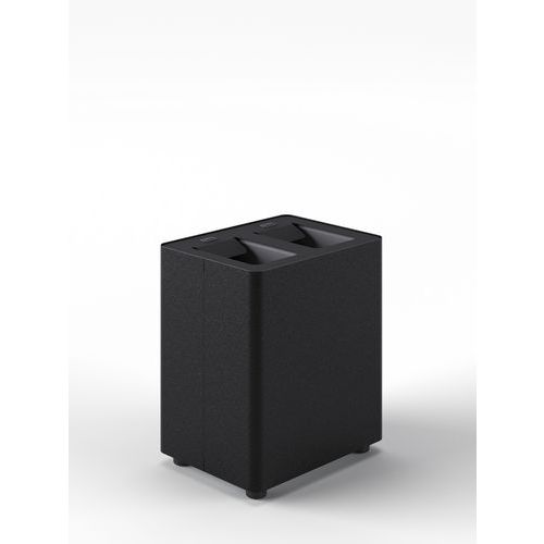 Cestino per la raccolta differenziata a due scomparti nero,